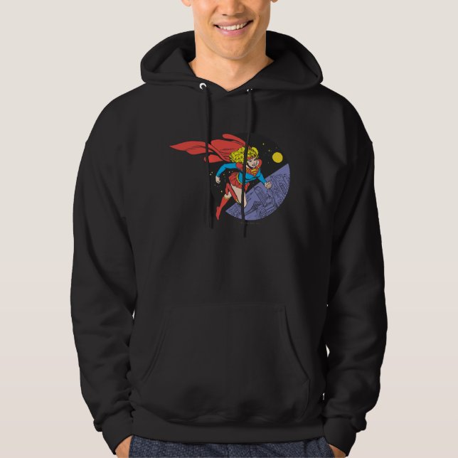 Supergirl Leaps in Space Hoodie (Front)