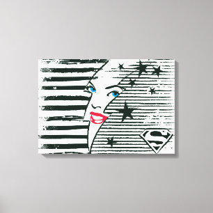 Supergirl Lightning With Face Canvas Print