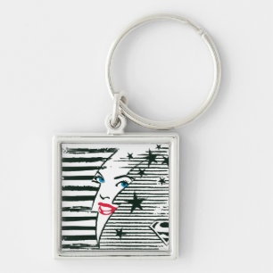 Supergirl Lightning With Face Keychain