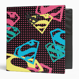 Supergirl Logo Pattern & Polka Dots Binder