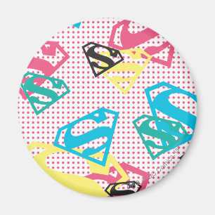 Supergirl Logo Pattern & Polka Dots Magnet