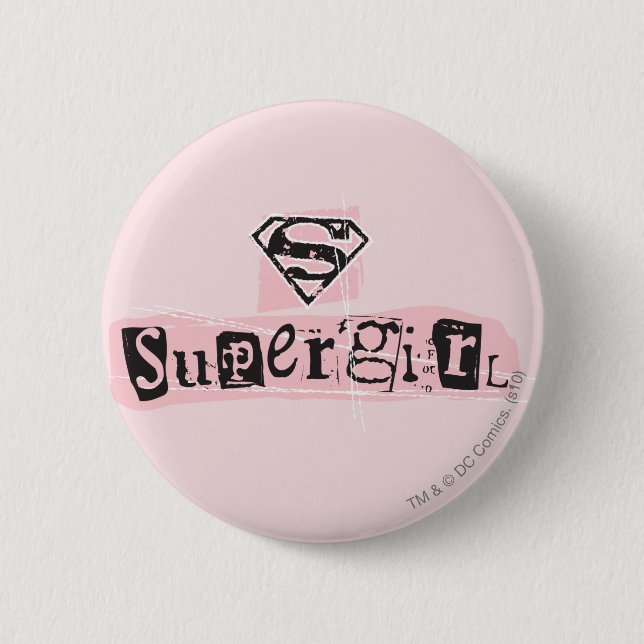 Supergirl Logo Ransom Note 2 Inch Round Button (Front)