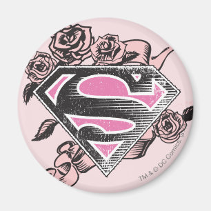 Supergirl Logo with Roses Magnet