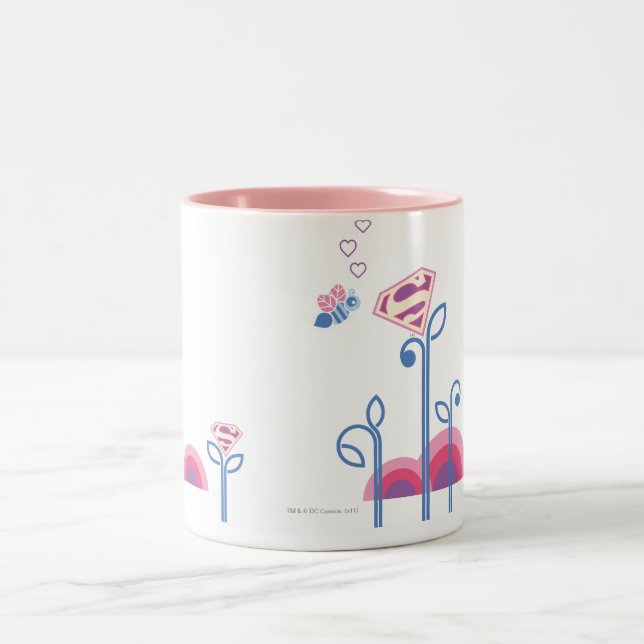 Supergirl Love Bee Two-Tone Coffee Mug (Center)