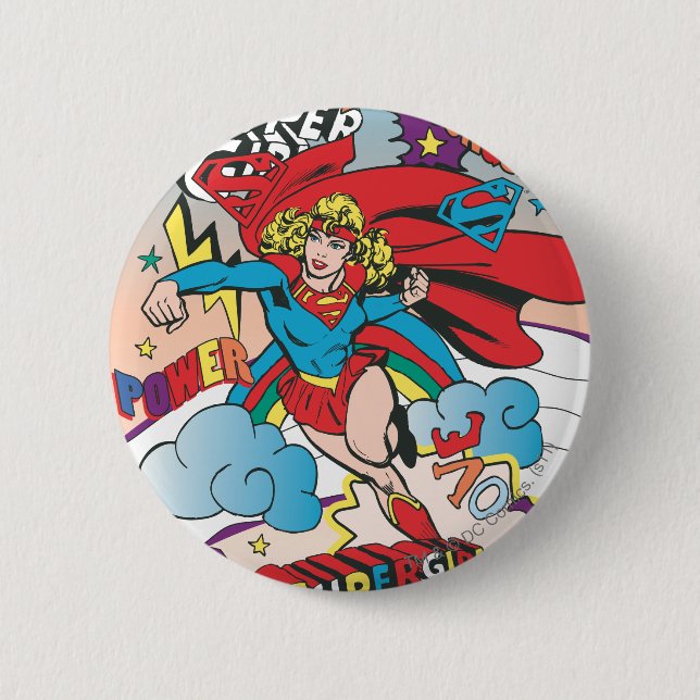 Supergirl Love Conquers 2 Inch Round Button (Front)