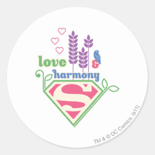 Supergirl Love & Harmony Classic Round Sticker