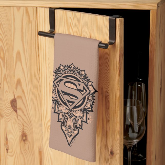 Supergirl Mandala Graphic Kitchen Towel (Thirds Fold)
