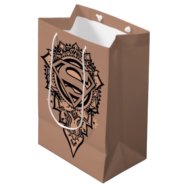 Supergirl Mandala Graphic Medium Gift Bag (Front Angled)