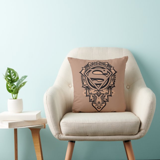 Supergirl Mandala Graphic Throw Pillow (Chair)