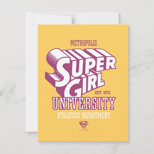 Supergirl Metropolis University Athletics Dept. Card (Front)