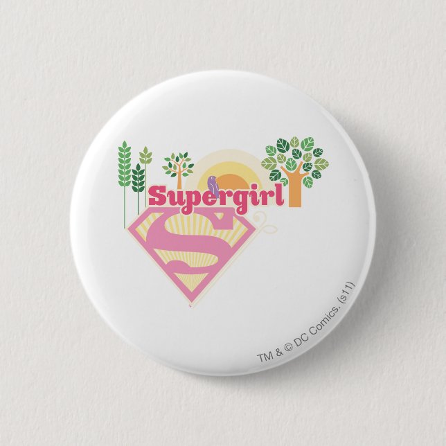 Supergirl Nature Logo 2 Inch Round Button (Front)