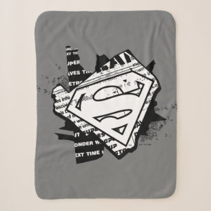 Supergirl Newsprint S-Shield Sherpa Blanket