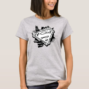 Supergirl Newsprint S-Shield T-Shirt