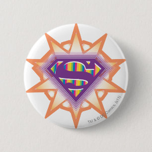 Supergirl Orange Starburst 2 Inch Round Button