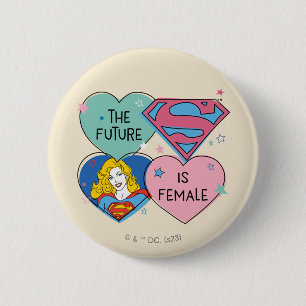 Supergirl Out of This World Retro Graphic 2 Inch Round Button