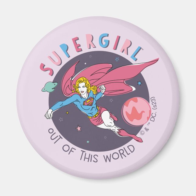 Supergirl Out of This World Retro Graphic Magnet (Front)