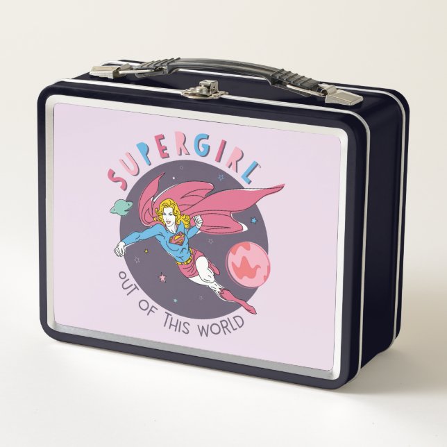 Supergirl Out of This World Retro Graphic Metal Lunch Box (Front)