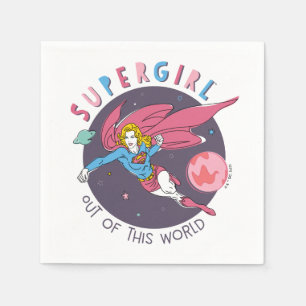 Supergirl Out of This World Retro Graphic Napkin