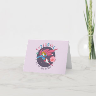Supergirl Out of This World Retro Graphic Note Card
