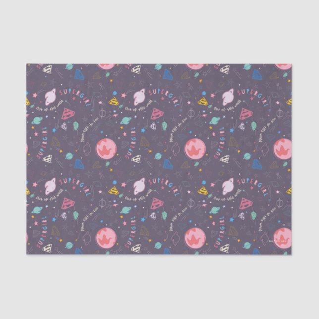 Supergirl Out of This World Retro Graphic Tissue Paper (Front)