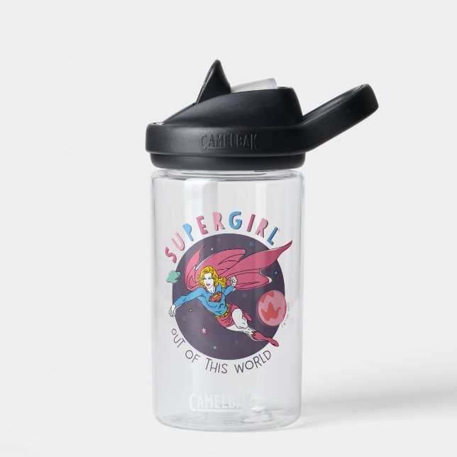 Supergirl Out of This World Retro Graphic Water Bottle (Left)