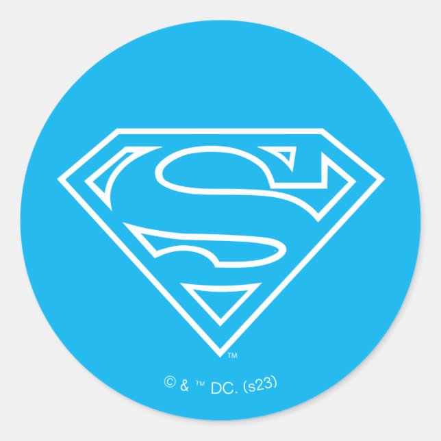 Supergirl Outline S-Shield Classic Round Sticker (Front)