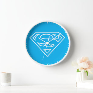 Supergirl Outline S-Shield Clock
