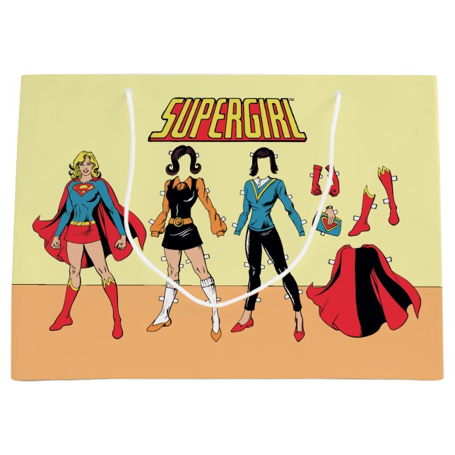 Supergirl Paper Doll Graphic Large Gift Bag (Front)
