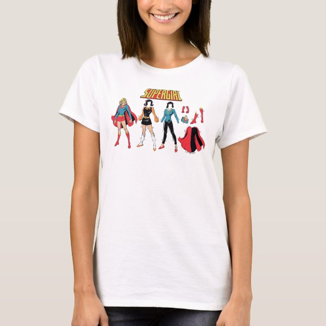 Supergirl Paper Doll Graphic T-Shirt (Front)