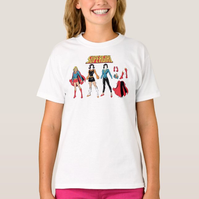 Supergirl Paper Doll Graphic T-Shirt (Front)