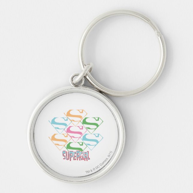 Supergirl Pastel Logo Collage Keychain (Front)