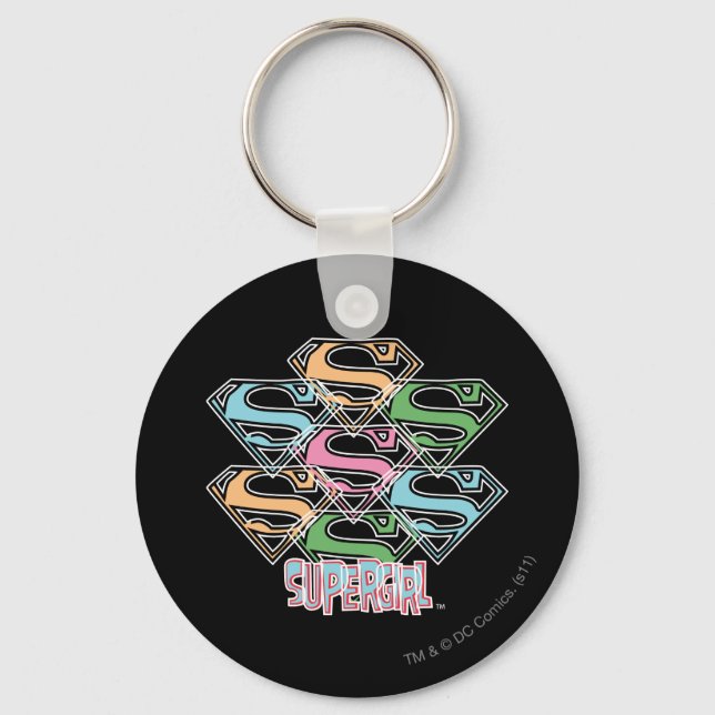 Supergirl Pastel Logo Collage Keychain (Front)