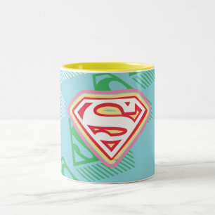 Supergirl Pastel  Repeat Pattern Two-Tone Coffee Mug