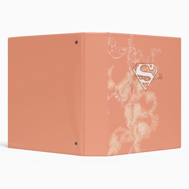 Supergirl Peach Floral Pattern Binder (Background)