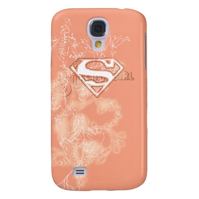 Supergirl Peach Floral Pattern Case-Mate Samsung Galaxy Case (Back)