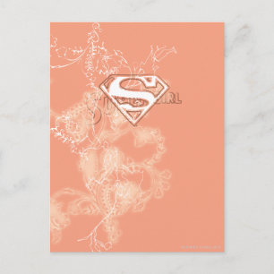 Supergirl Peach Floral Pattern Postcard