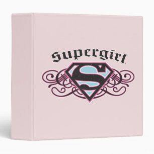 Supergirl Pin Strips Black and Pink Binder