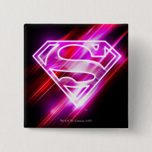 Supergirl Pink 2 Inch Square Button