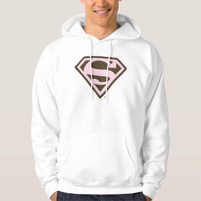 Supergirl Pink and Brown Logo Hoodie (Front)