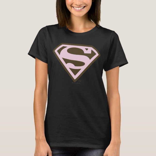 Supergirl Pink and Brown Logo T-Shirt (Front)