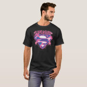 Supergirl Pink and Purple Grunge Logo T-Shirt (Front Full)