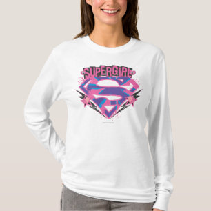 Supergirl Pink and Purple Grunge Logo T-Shirt