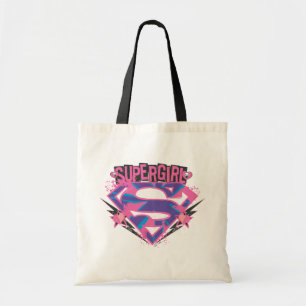 Supergirl Pink and Purple Grunge Logo Tote Bag