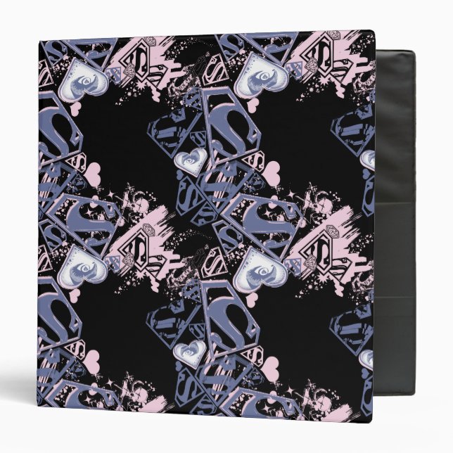 Supergirl Pink and Purple Pattern Binder (Front/Inside)
