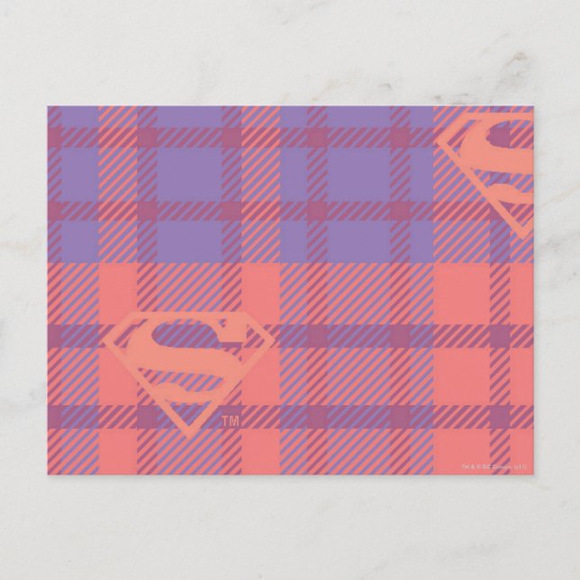 Supergirl Pink and Purple Pattern Postcard (Front)