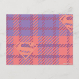 Supergirl Pink and Purple Pattern Postcard