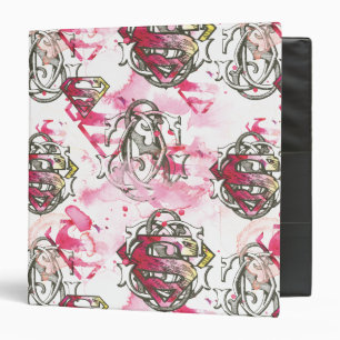 Supergirl Pink Ink Pattern Binder