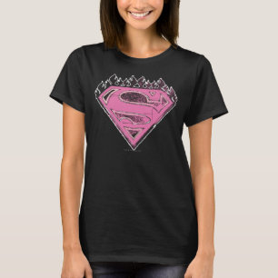 Supergirl Pink Logo with Flames T-Shirt