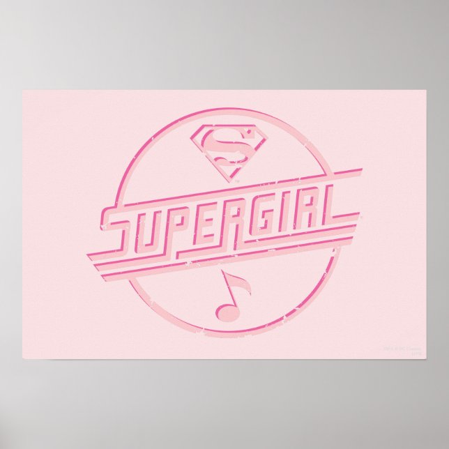 Supergirl Pink Music Note Poster (Front)