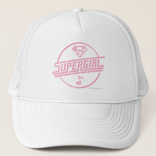 Supergirl Pink Music Note Trucker Hat